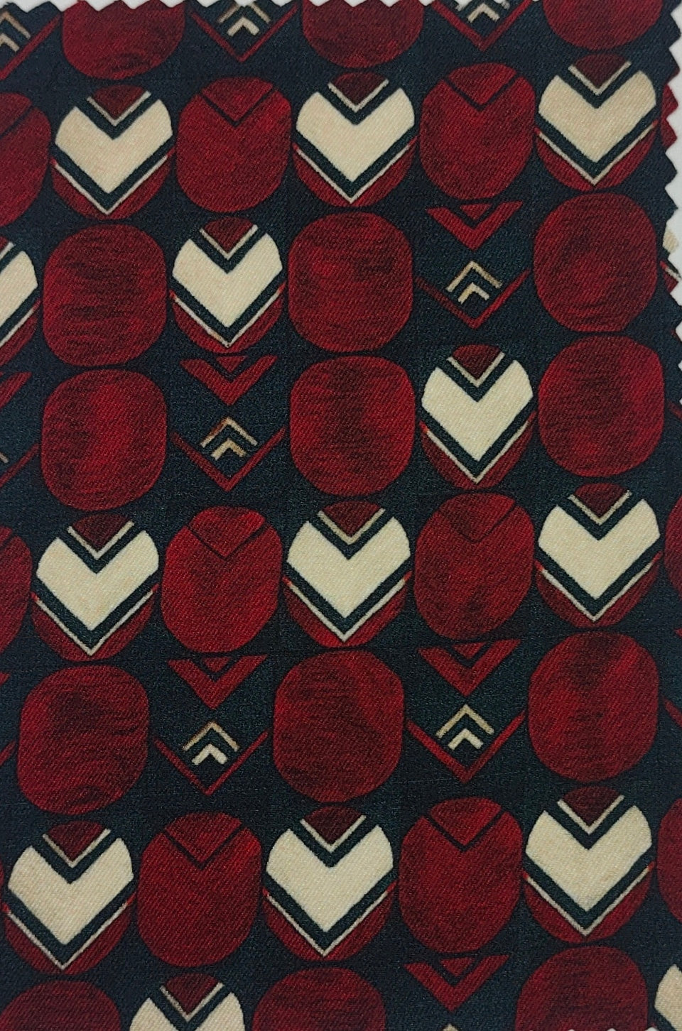 Shirt Fabric Raymond Regio Italia 100% Silk geometric Art Digital Print Colour Magenta